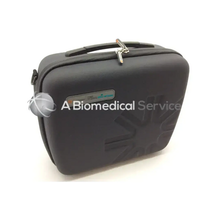 Black hard-shell carrying case with silver zipper and embossed logo for bioness h200 wireless h2w-5500 kit large