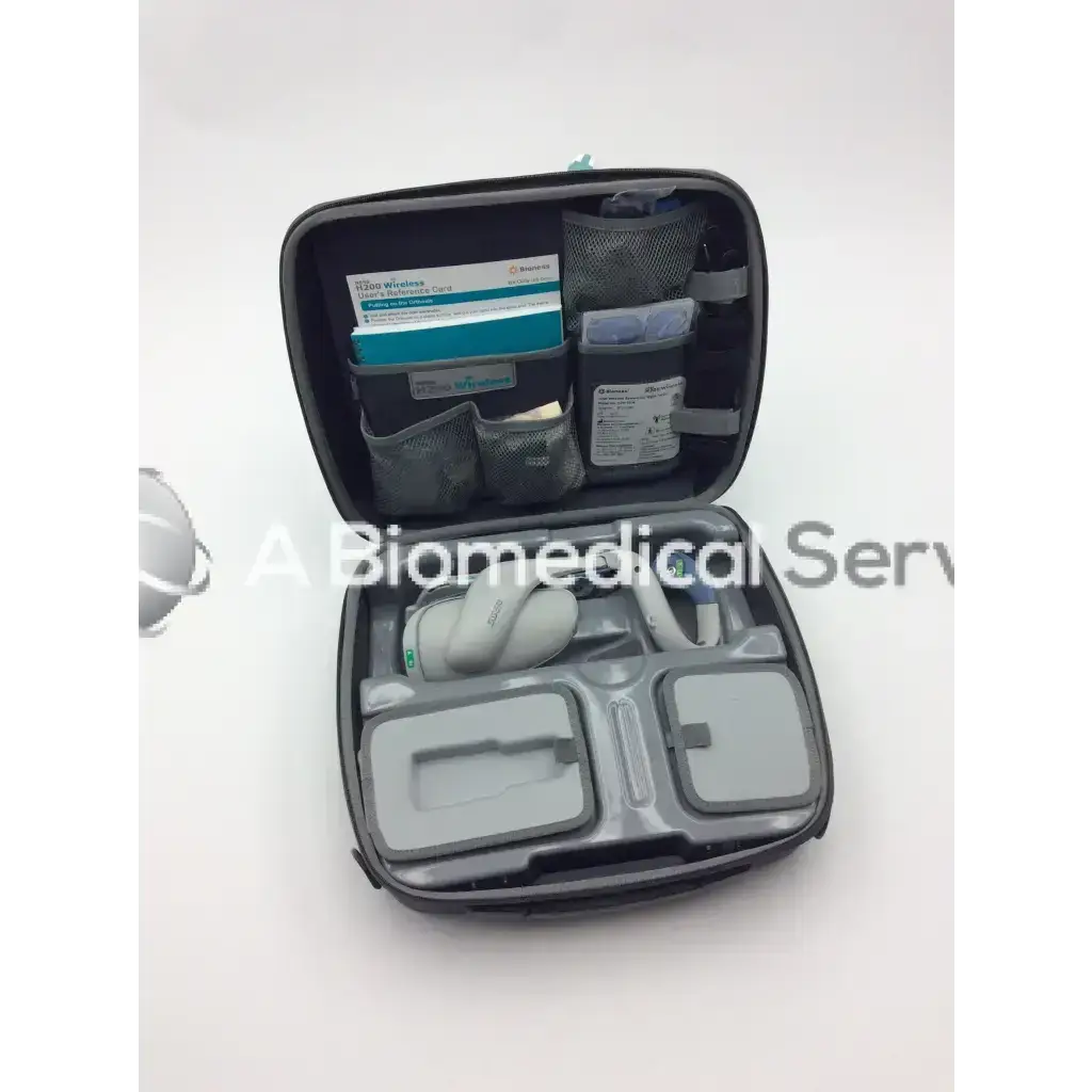 Black bioness h200 wireless h2w-5500 medical supply case with gray compartments for organized healthcare storage