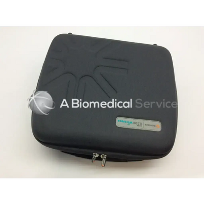 Black hard-shell carrying case with embossed logo, silver zippers, and samsung h20 wireless label for bioness h200 wireless h2w-5500 kit