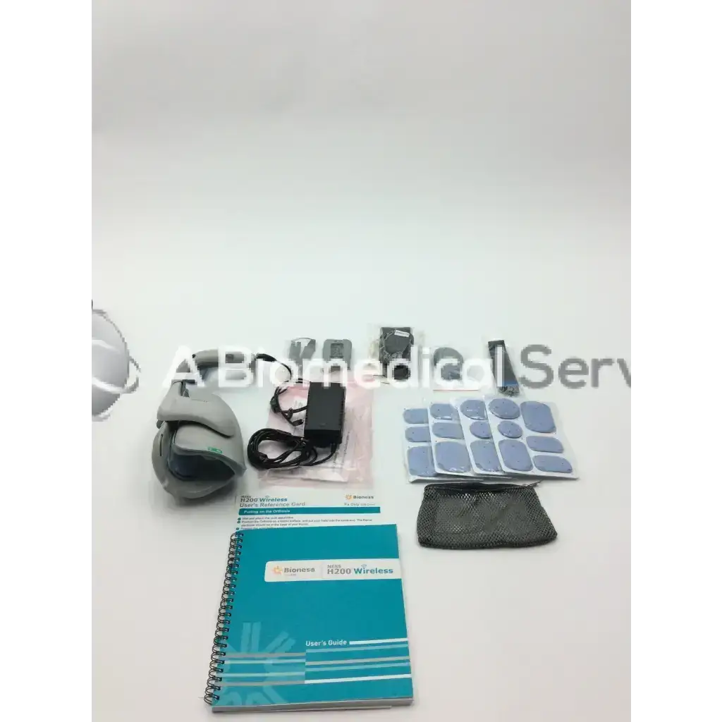 Gray and black bioness h200 wireless n200 upper limb neurostimulator with accessories in h2w-5500 right large kit