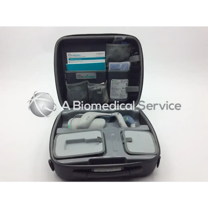 Gray hard-shell bioness h200 wireless system kit h2w-5500 with organized compartments holding biomedical supplies