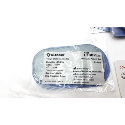 Bioness l300 plus thigh cloth electrodes in blue packaged in clear plastic for use with bioness l300 device