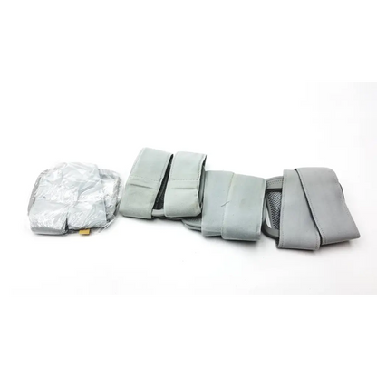 Gray fabric belt with multiple adjustable sections and mesh panel for bioness l300 plus thigh cloth electrodes