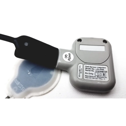 Gray plastic gait sensor with black strap and white label model lg3-5400 for bioness l300 plus thigh cloth electrodes