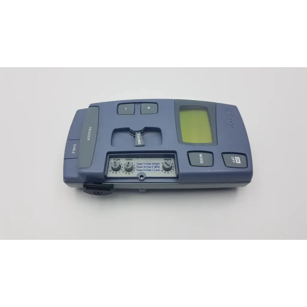 Gray plastic handheld bioness ness h200 large right hand rehabilitation muscle stimulator with lcd screen and rotary dials