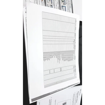 White paper document with black printed table grid for bioness ness h200 wireless rehabilitation muscle stimulator system