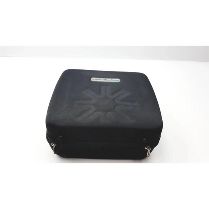 Black textured carrying case with embossed starburst design and silver zippers for bioness ness h200 wireless system
