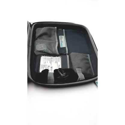 Black and gray mesh-lined travel case with zippered closure for bioness ness h200 wireless rehabilitation muscle stimulator system