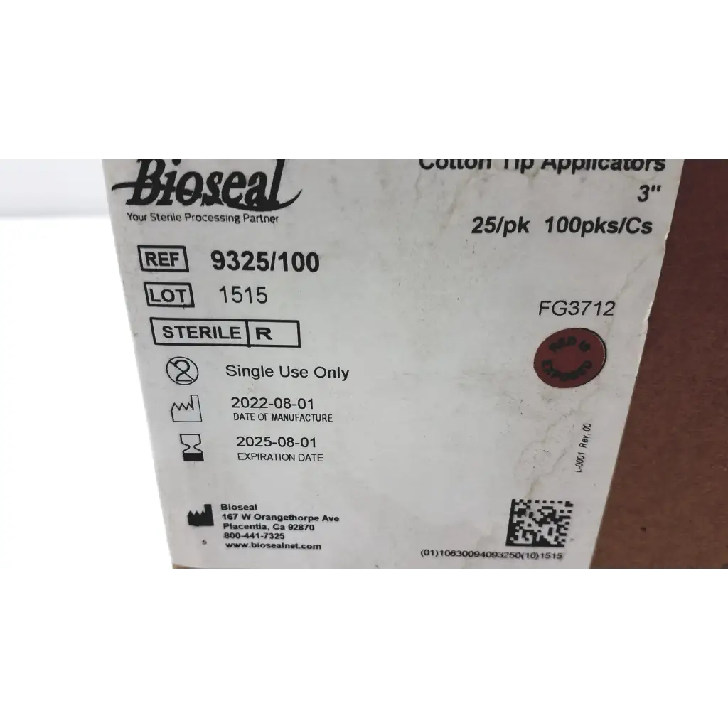 Load image into Gallery viewer, Bioseal 9325/100 Cotton Tip Applicators