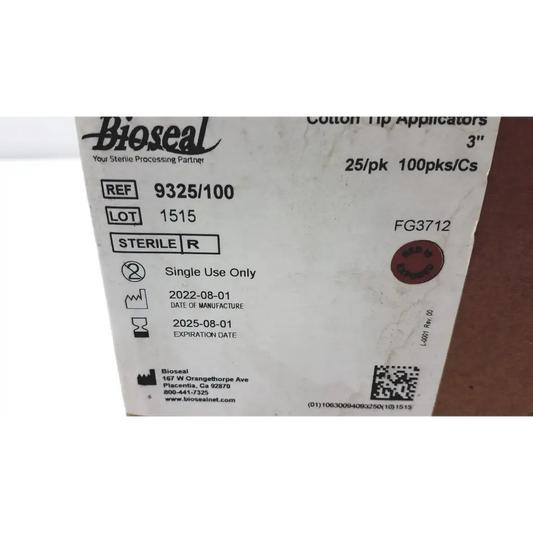 Bioseal 9325/100 Cotton Tip Applicators
