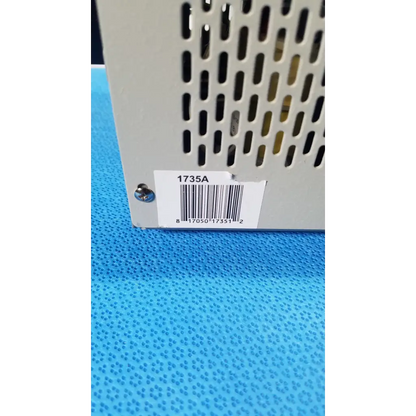 Gray perforated metal digital dc power supply bk precision 1735a 30v with barcode label and 115v 60hz input