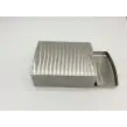 Silver metallic sanitary napkin receptacle stainless steel box with vertical ridges and hinged lid by bobrick uline sanitary napkin