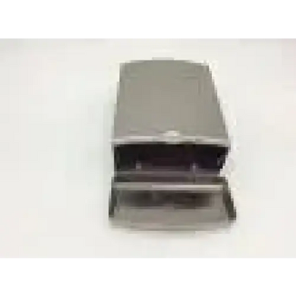 Gray metallic bobrick h-3454 uline sanitary napkin receptacle with hinged lid and stainless internal compartments