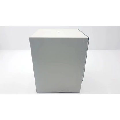White rectangular analog benchtop incubator with metallic edge and circular indentation by Boekel Scientific