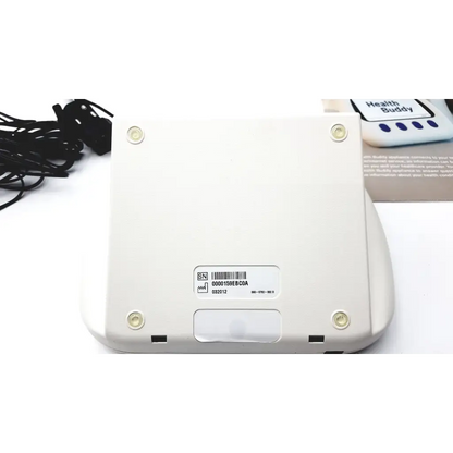 White plastic bosch health buddy telemedicine system back with four silver screws and barcode label model g-bbhc5-1