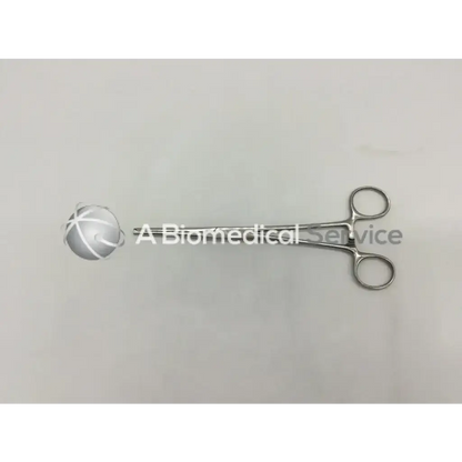 Silver roch-ochs hemo forceps with spherical textured tip and polished metal handles for surgical use