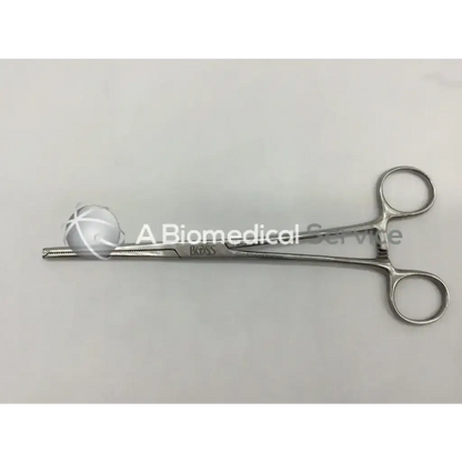 Stainless steel boss 14-1354 roch-ochs hemo forceps with rounded textured tip and engraved branding