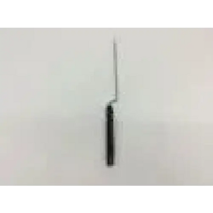 Black-handled boston scientific 1564-00 endosurgical bayonet surgical knife with long slender metallic blade