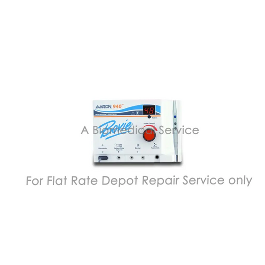 White bovie aaron 940 electrosurgical unit with red power button and digital display for medical equipment repair service