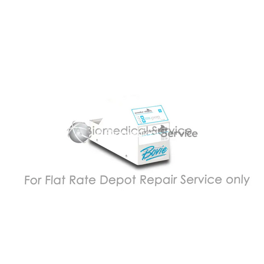 White rectangular bovie aaron smoke shark medical equipment with teal branding and spherical component for repair service