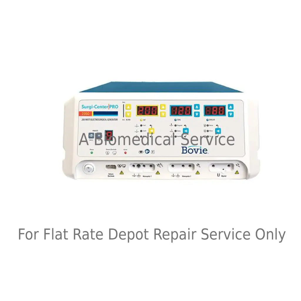 White and blue bovie surgi center pro 2054 electrosurgical generator with digital displays for medical equipment repair service
