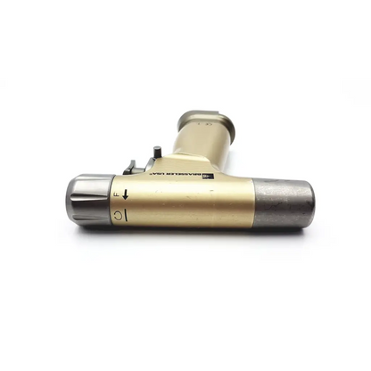 Gold and silver metallic air-powered tool with textured grip branded brasseler usa in brasseler modular orthopedic system pm-x08-700