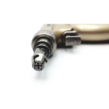 Gold-colored brasseler ops gen ii reciprocator pneumatic impact wrench with precision-engineered chuck and black trigger