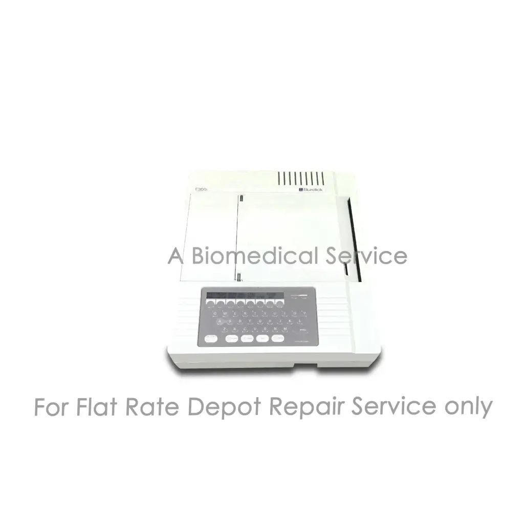 White bionik burdick e350i ekg machine with gray control panel for medical equipment repair service