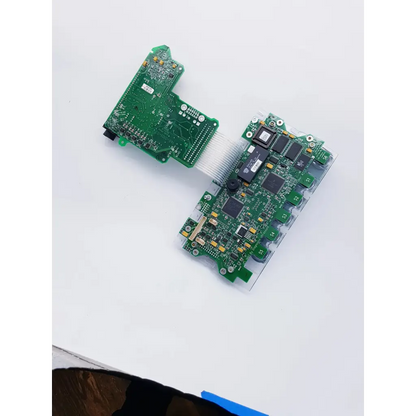 Green circuit board with black integrated circuits and silver connectors for bvi 3000 bladder scan diagnostic ultrasound main power board