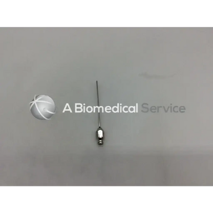 Silver medical needle with rounded metallic hub and slender shaft in byron col-117 infiltration cannula design