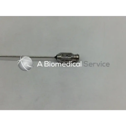 Stainless steel byron col-117 infiltration cannula with cylindrical metallic handle and fine straight shaft for precision use