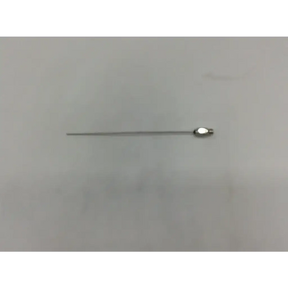 A slender metallic coleman infiltration style cannula with polished silver finish and rounded tip for style cannula liuposuction