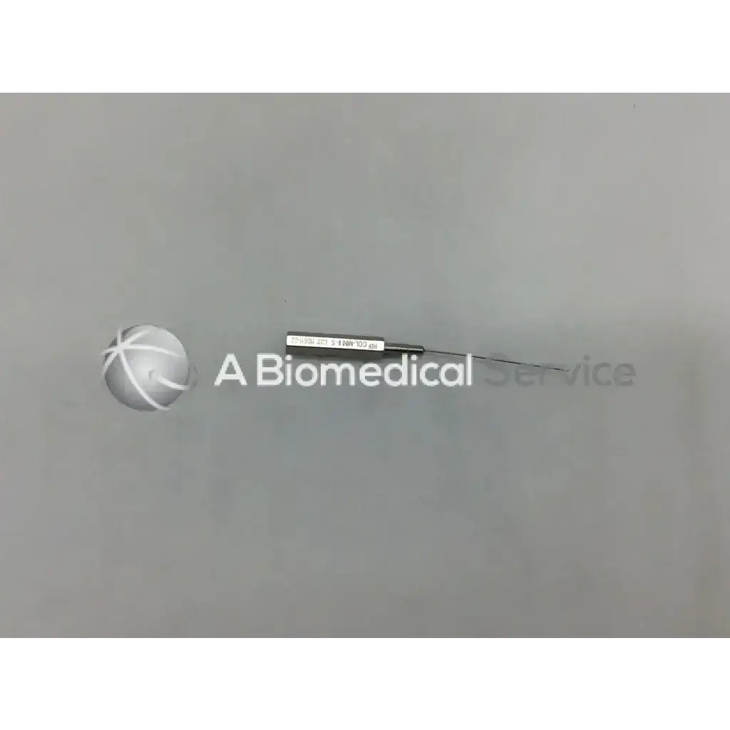 Metallic Byron Col-Mini II-S infiltration cannula style needle with labeled shaft and fine tip for medical use