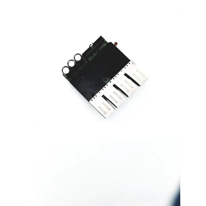 Black and white pca board c4699-60107 with three circular connectors on one side for electronic use