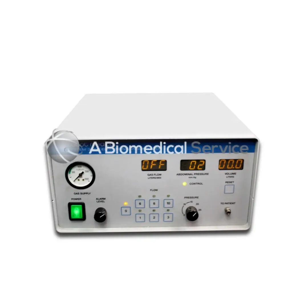White rectangular Cabot Medical System 3000 device with digital displays control buttons and a pressure gauge