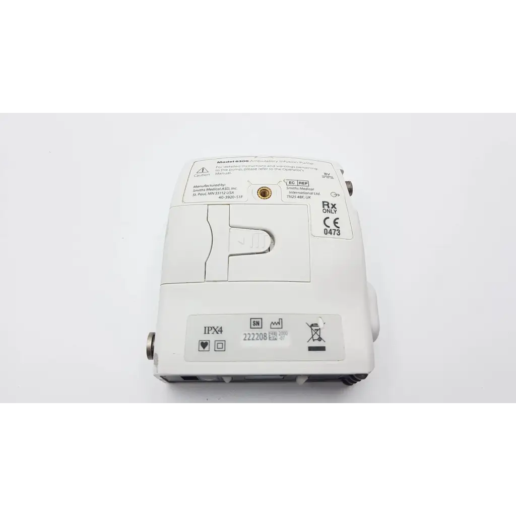 White plastic cadd-legacy 6300 pump ac5-376 2923sm with model 6250a label and ipx4 rating on back side