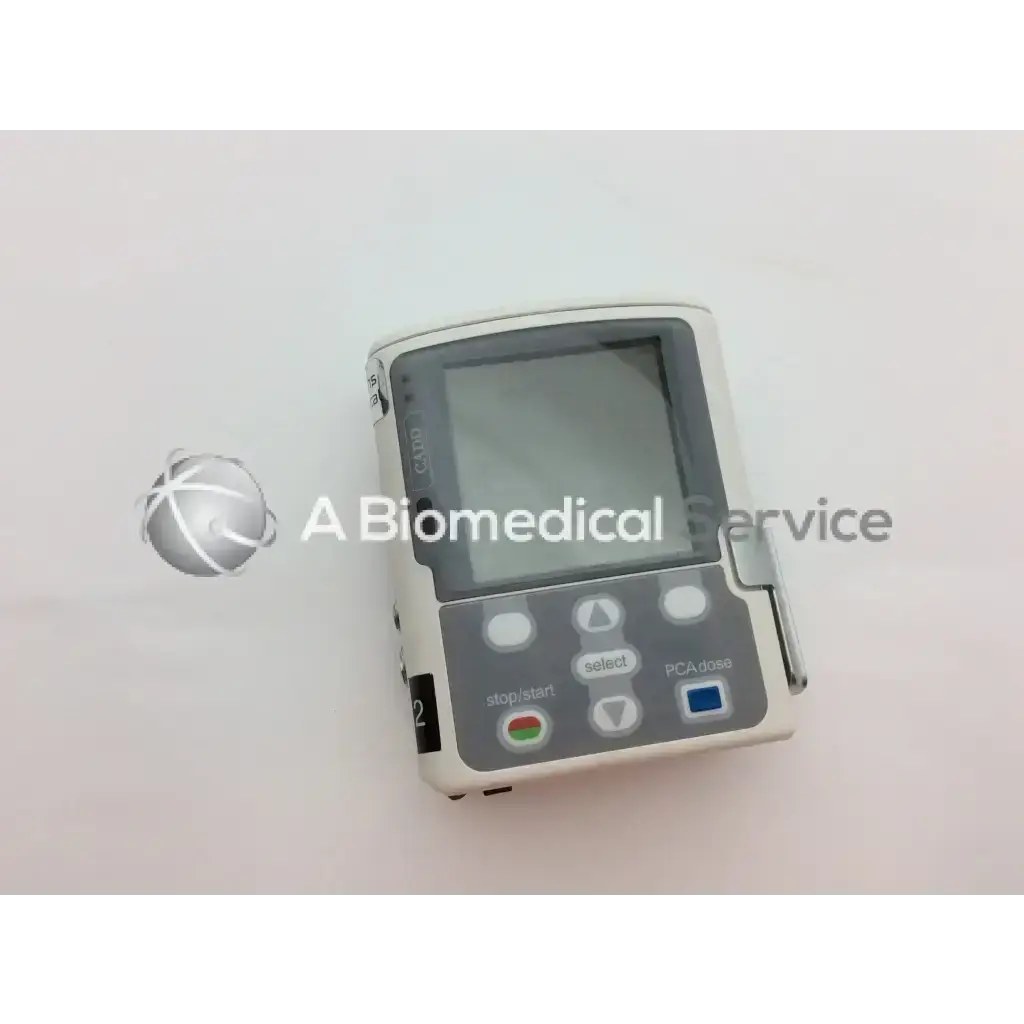 White and gray cadd solis vip 2120 infusion pump with digital display control buttons and sleek plastic casing