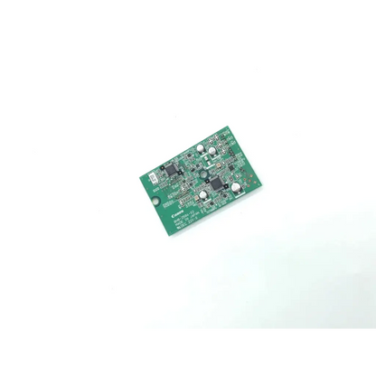 Green rectangular canon bh8-2584-02 dec 22v-0 circuit board with printed components and white text