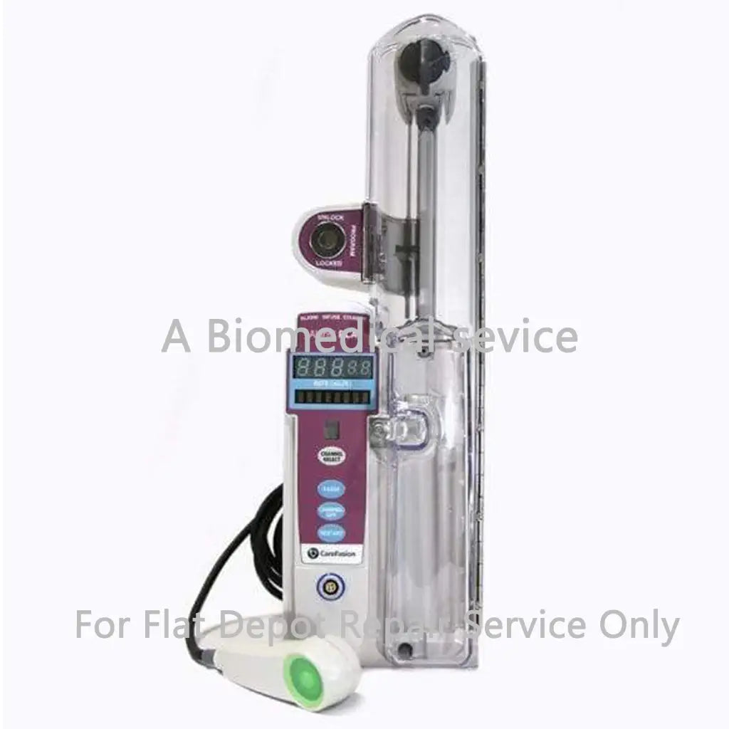 Clear plastic carefusion alaris bd 8120 pca pump module with purple control panel for medical equipment repair service flat-rate repair