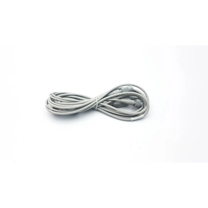 Gray coiled carefusion vital signs cardiac output adapter cable with two gray connector ends for medical use