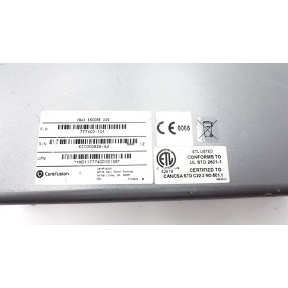 Silver metallic carefusion vmax encore 229 medical analyzer assembly for respiratory function testing and diagnostics