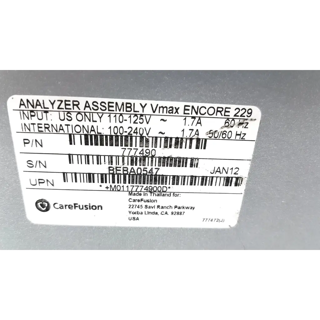 Load image into Gallery viewer, Carefusion VMax Encore 229 Analyzer Assembly 777400-101