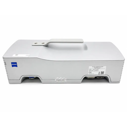 Silver metallic zeiss imager m200 microscope with integrated handle in biomed certified comet l3d 3d optical sensor