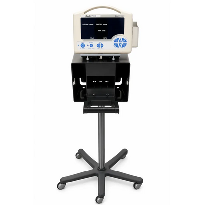 Beige cas 740 vital signs monitor with masimo set spo2 and rolling stand for medical use with cab 740 label