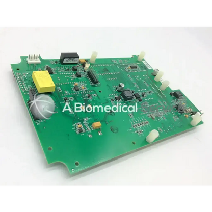 Green printed circuit board with yellow capacitor black chips and white connectors casmed 03090235r00 board
