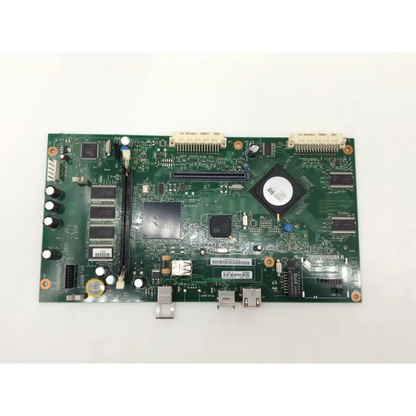 Green circuit board with black capacitors connectors and central processor chip for cb425-60001 laserjet m4345mfp m4345