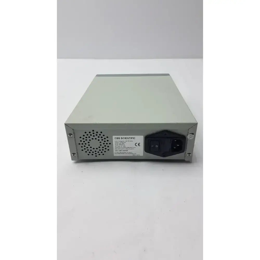Gray metal cbs scientific eps-300 iiv 300v electrophoresis power supply with black ac input plug and ventilation grille