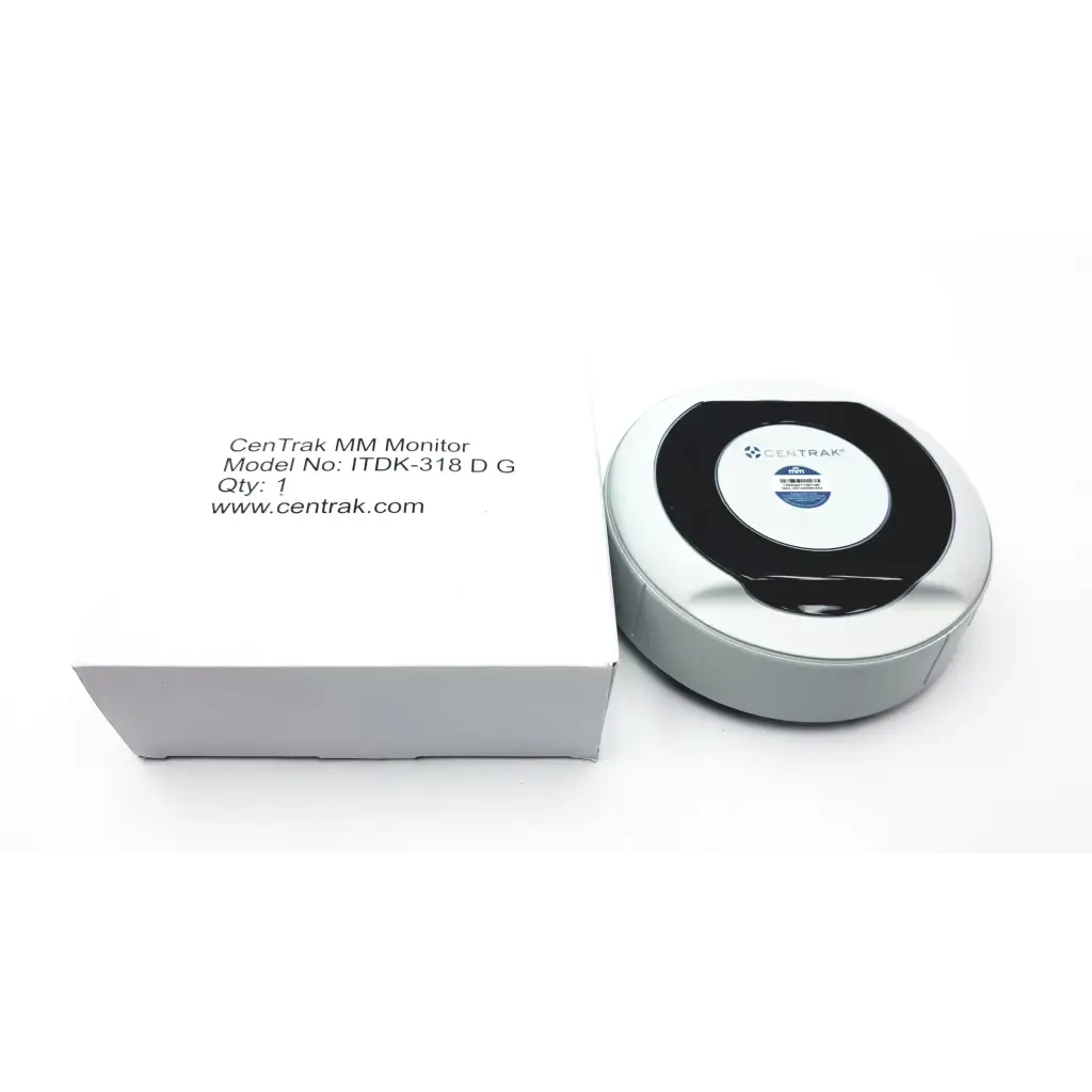 Silver and black circular centrak mm itdk-318 monitor with sleek modern design for advanced tracking use