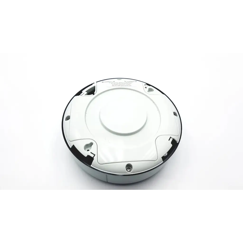 White and silver circular robot vacuum cleaner with sleek design in centrak mm itdk-318 d g monitor ab3-6 2923sm series