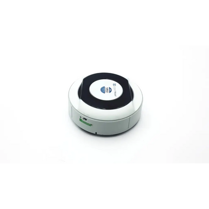 White and black circular robot vacuum cleaner with eletram logo central panel for centrak mm itdk-318 monitor ab3-6 use